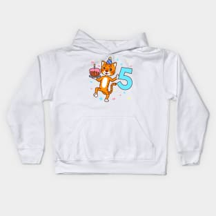 I am 5 with tiger - boy birthday 5 years old Kids Hoodie